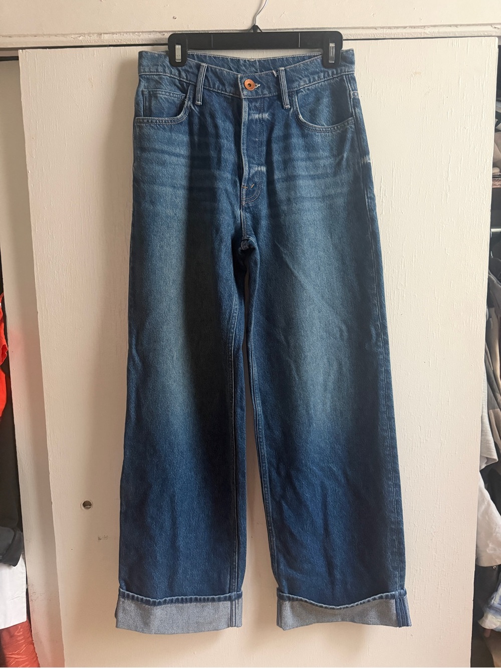 Mother Denim - SNACKS - Wide Leg Blue Denim Jeans